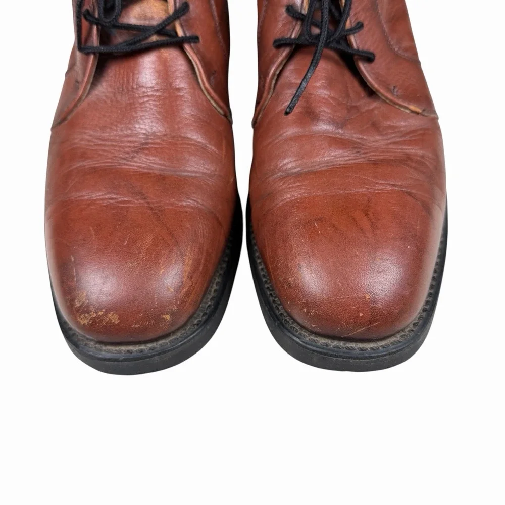 Mason Shoe Men's Brown Leather Ankle Boots Size 10 D Lace-Up Casual‎ Workwear